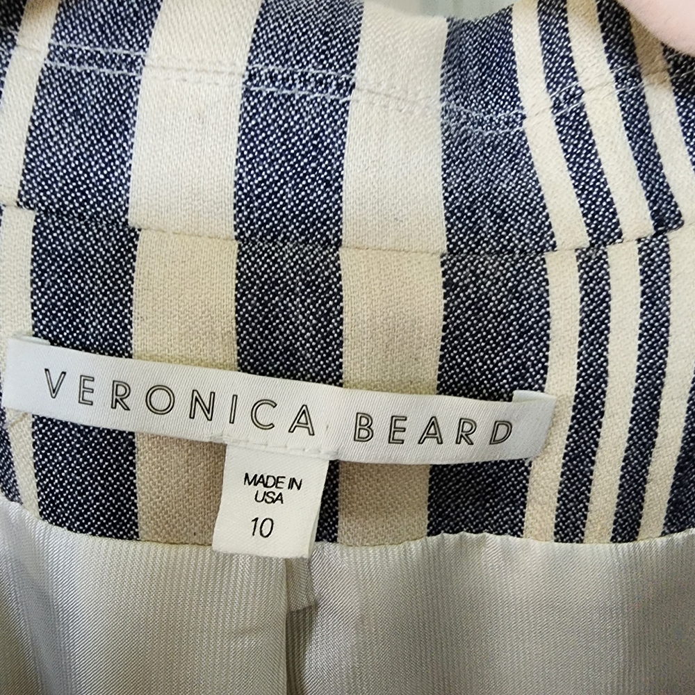 Veronica Beard Geneva Dickey Jacket In Ecru/indigo - Picture 4 of 8